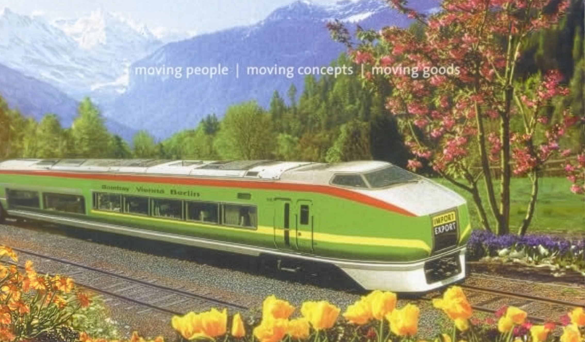 IMPORT EXPORT Train and Flowers